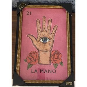New La Mano Wall Art By Sapna Shah 12”x18” Lotería Card Palm Reading Tarot Art